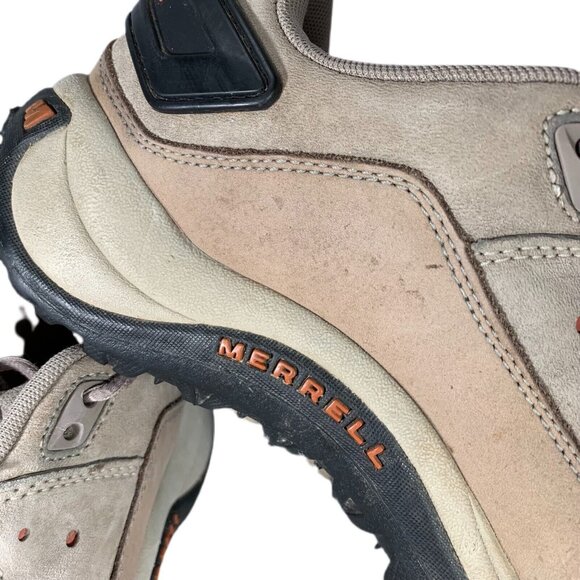 Merrell Sport Low Taupe Brown Leather Trail Hiking Boots Womens Sz 9 Shoes READ - Picture 10 of 11